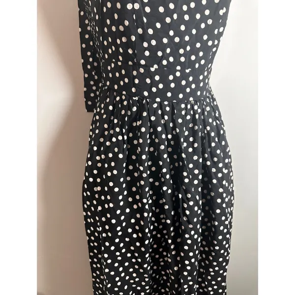 Rachel Zoe Womens Black White Polka Dot Tie‎ Strap Tiered Maxi Dress Small - Image 4