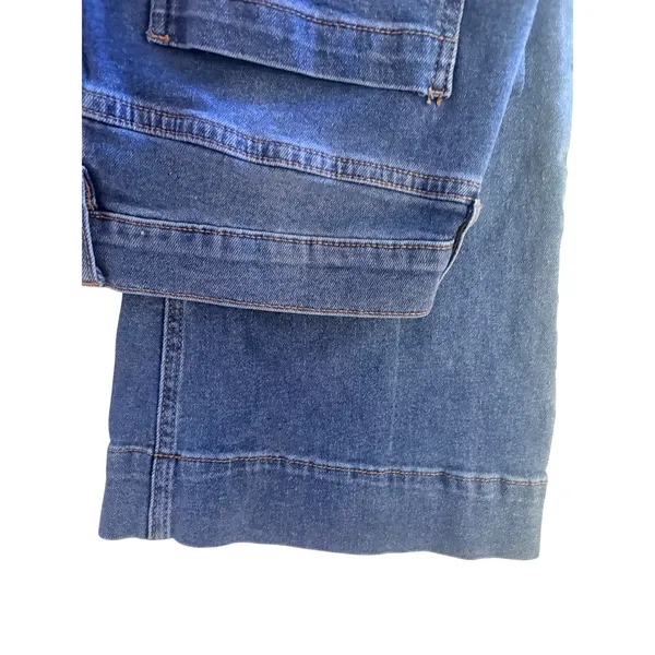 Nicole Miller Nomad Super High Rise Flare Jeans Womens 8 Blue Excellent Stretch - Image 11