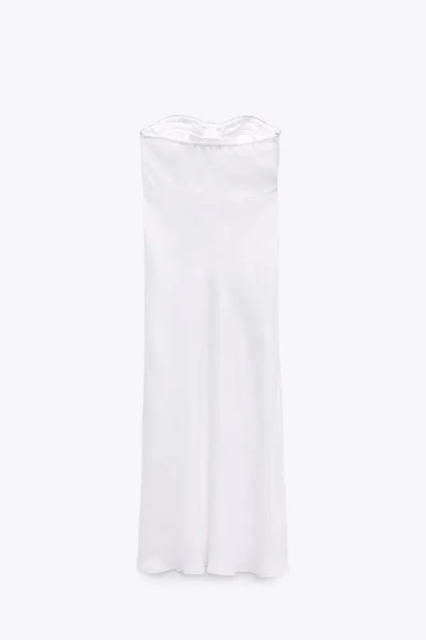 ZARA dress midi satin wedding corset rhinestone party shower bridal cocktail - Image 11