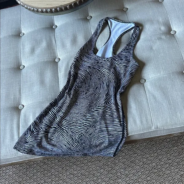 Lululemon Black White Zebra Print Razorback Tank - Image 2