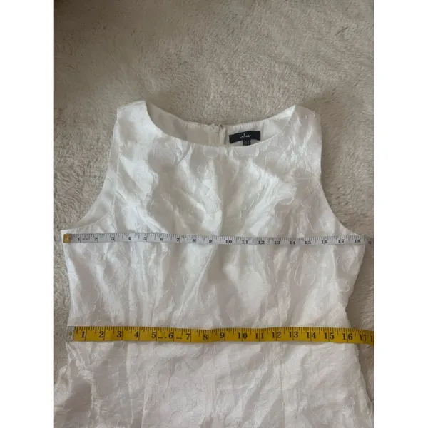 Lulus Exquisite Moments White Floral Jacquard Sleeveless Mini Dress Size XL - Image 7