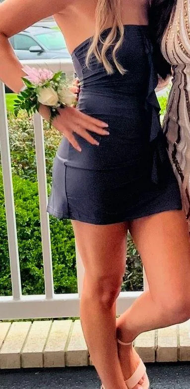 Mini strapless dress Gray Size 2 - Image 4