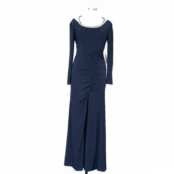 Xscape Crystal Trim Long‎ Sleeve Gown - Image 2