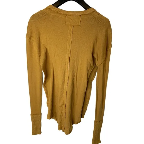 Free People We The Free oversized thermal mustard yellow women’s size XS NEW NWT - Image 2