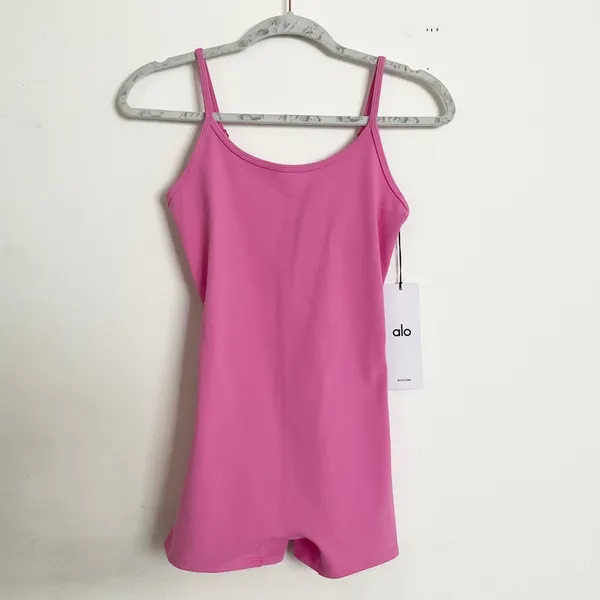 Alo Yoga Airbrush One And Done Short Onesie Paradise Pink S - Image 2