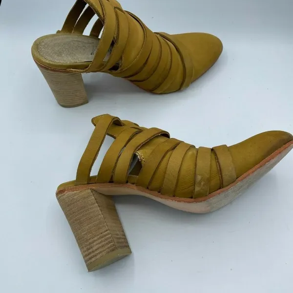 Free People Womens Byron Camel Tan Almond Toe Slide Block Heel Mule Sandal 7 - Image 3