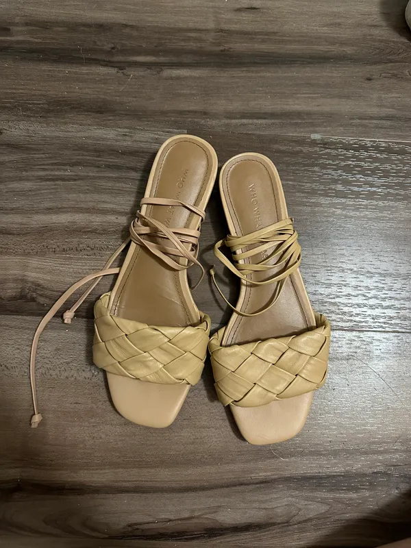 Who What Wear Marlena Woven Tie Up Flat Sandals - Image 7