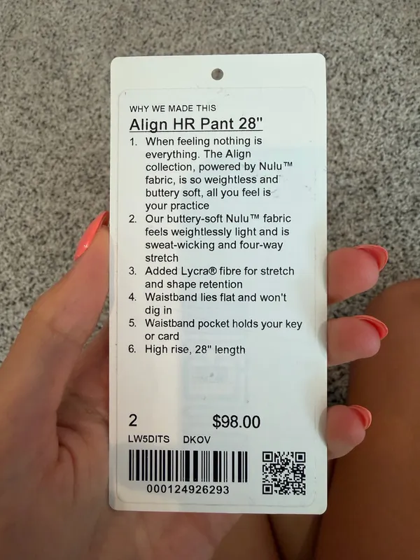 Olive Green Lululemon Leggings 28" - Image 3