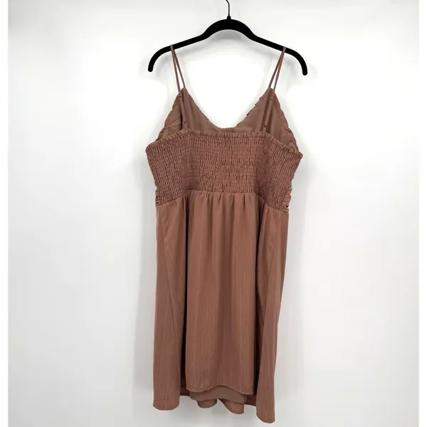 Chelsea 28 Ruched Slip Dress Mauve Size XL Spaghetti Strap Midi Stretch Feminine - Image 2