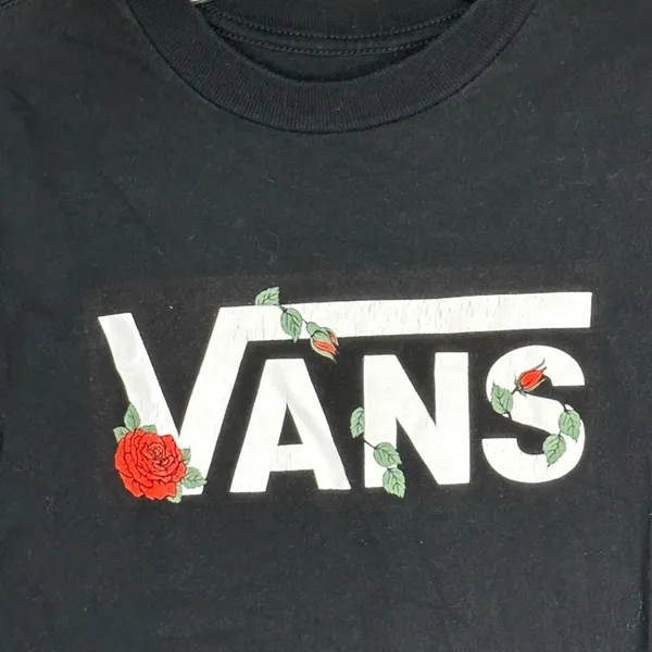 Vans Cropped Black T-Shirt - Image 2