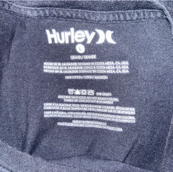 Hurley Neutral Beach Outdoor Short Sleeve Graphic Tee Size Large - Image 4