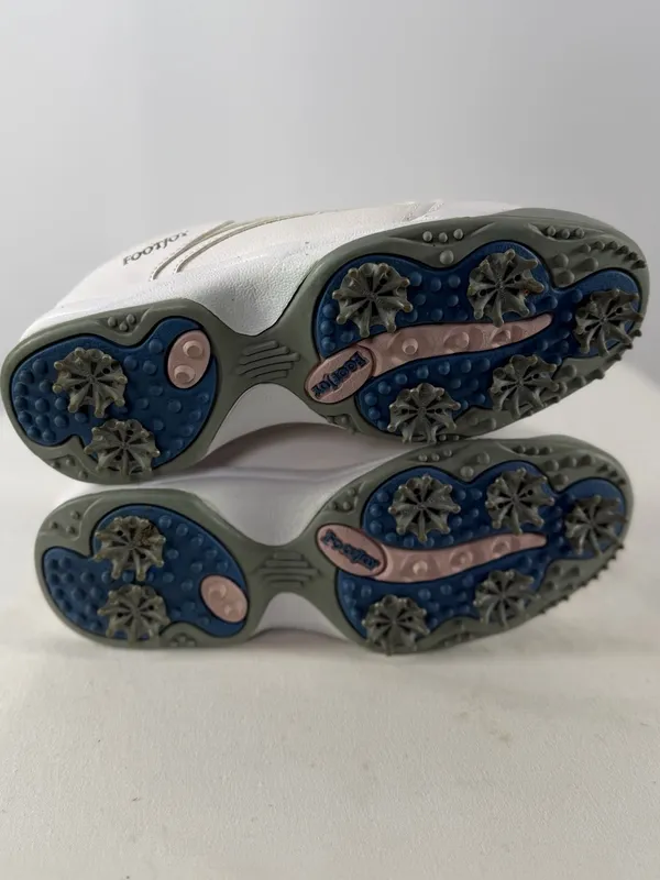 FootJoy GreenJoys Spiked Leather Golf Shoes in White Pink Size‎ 7 - Image 8