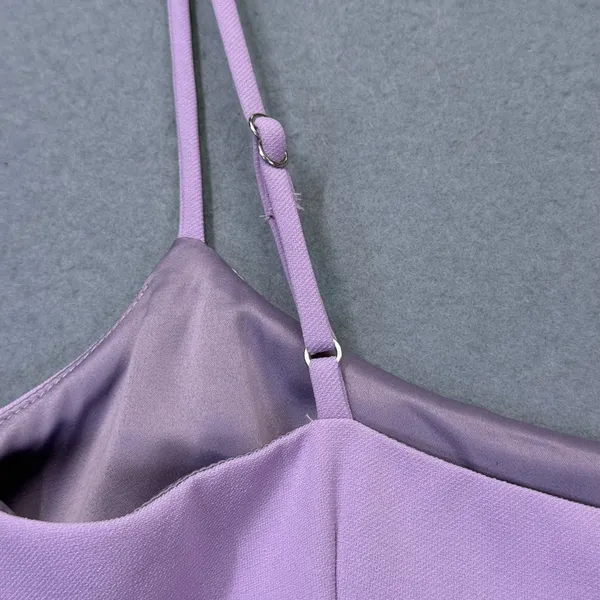 Lovers + Friends Lavender Purple‎ Ruffle Hem Mini Dress Small Square Neck Pastel - Image 7