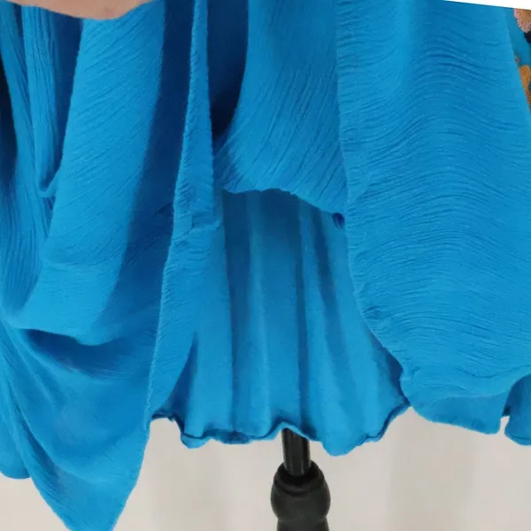 Free People Cora Embroidered Mini Dress Womens Size S Blue Boho Tassel Beachy - Image 4