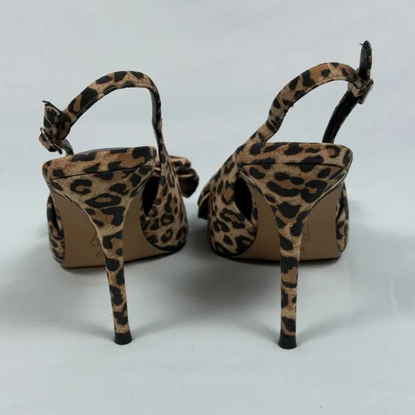AAJ By Aminah Size-6M Womens Pump Heel Gemma Brown Leopard‎ Bow Slingback - Image 4