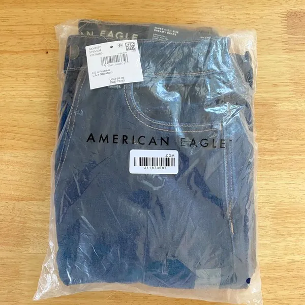NWT American Eagle Dreamy Drapey Stretch Super High-Waisted Baggy Wide-Leg Jeans - Image 8