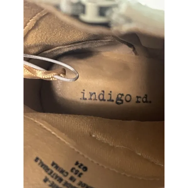 Indigo Ankle Boots 6.5M Iralannie Pointed Toe Cowboy Boot 2tone‎ Tan Gold S112 - Image 7