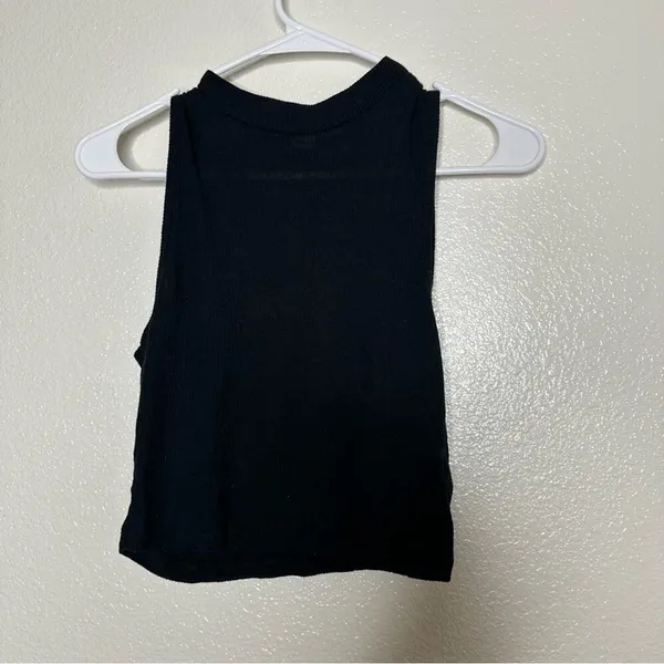 Roxy Black Ribbed Stretchy Crop Tank Top‎ Small - Image 3