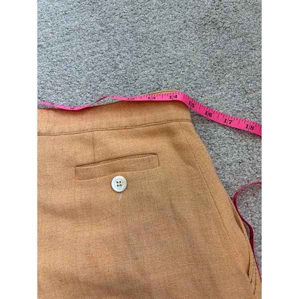 Vintage 90s Christian Lacroix Wide Leg Trousers Women 38 Orange Linen Blend‎ 29W - Image 5