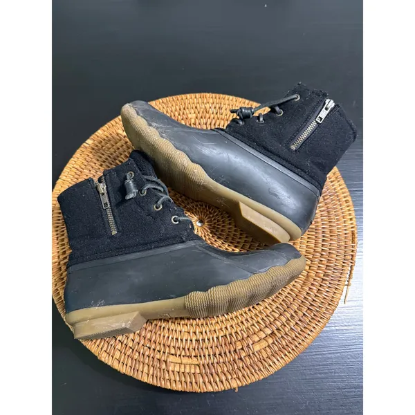 Sperry Saltwater Wool Black Duck Boots Womens 7.5‎ Waterproof Rain STS86440 - Image 4