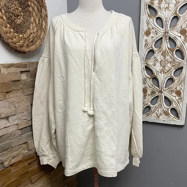 Women's cream Aerie sweater with tassels size L - Image 2