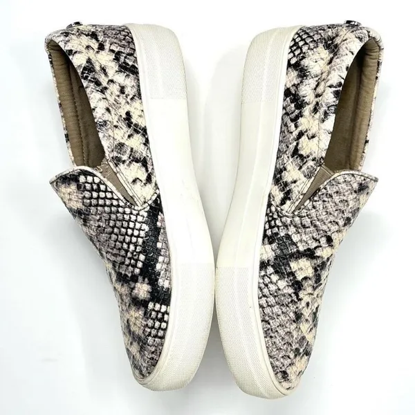 Steve Madden Gills Natural Snake Embossed Vegan Leather Slip-On Sneakers Size 7 - Image 4