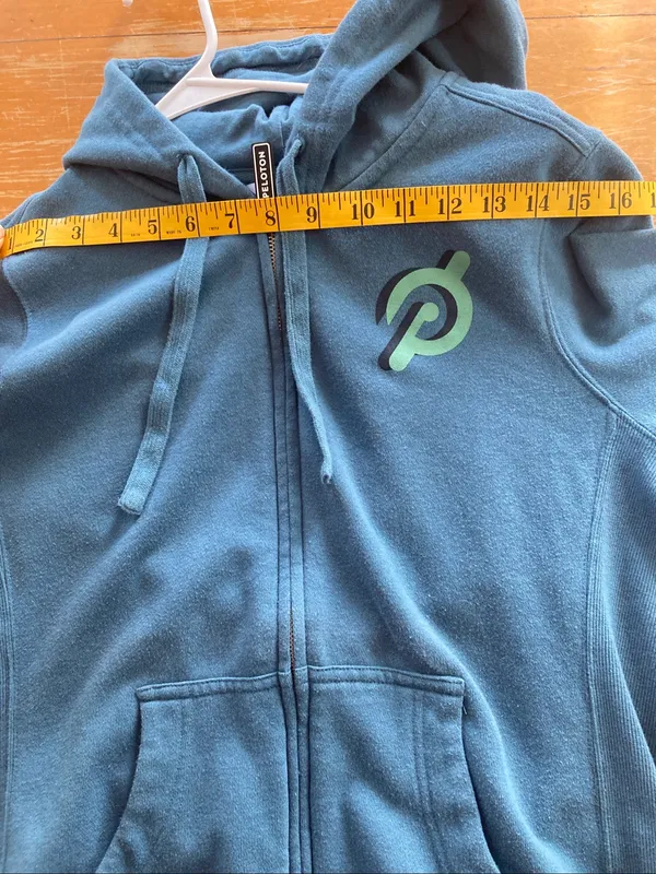 Peloton Digi Bloom Lightweight Teal Full Zip Hoodie Medium Woman’s - Image 8