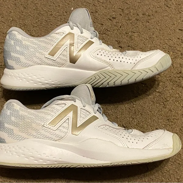 New Balance Womens 696 V3 WCH696G3 White Running Shoes‎ Sneakers Size 9.5 - Image 2