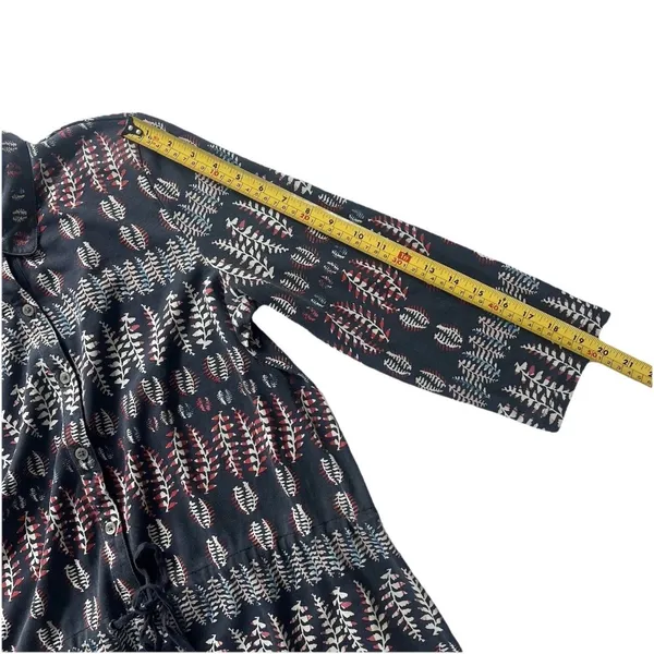 Tory Burch Drawstring Shirt Dress L Willow Fern Pima Cotton Resortwear Vacation - Image 7