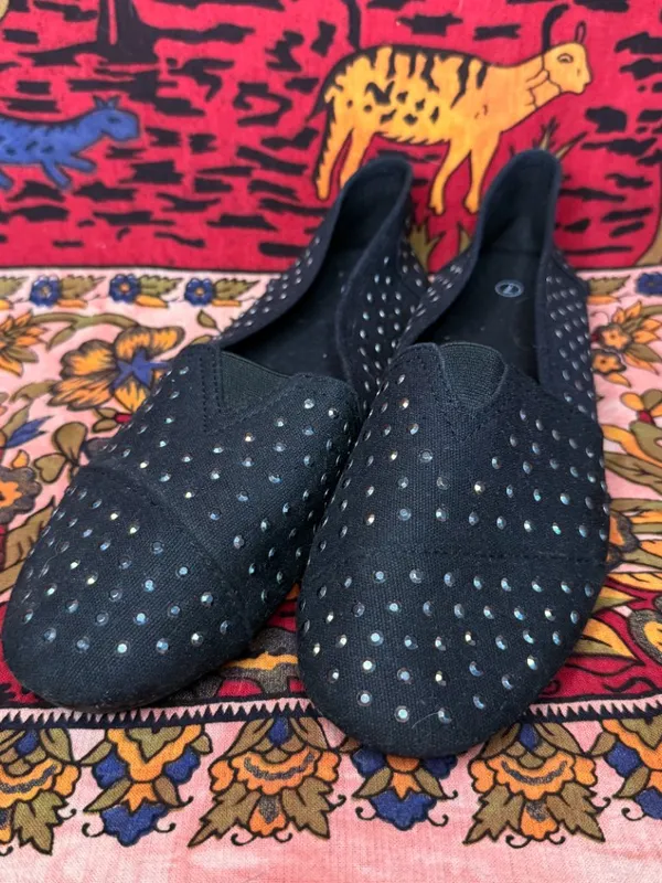 Toms Black Studded Slip-On Shoes - Image 2