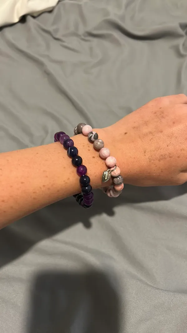 Chunky Purple and Pink heart charm bracelets - Image 2