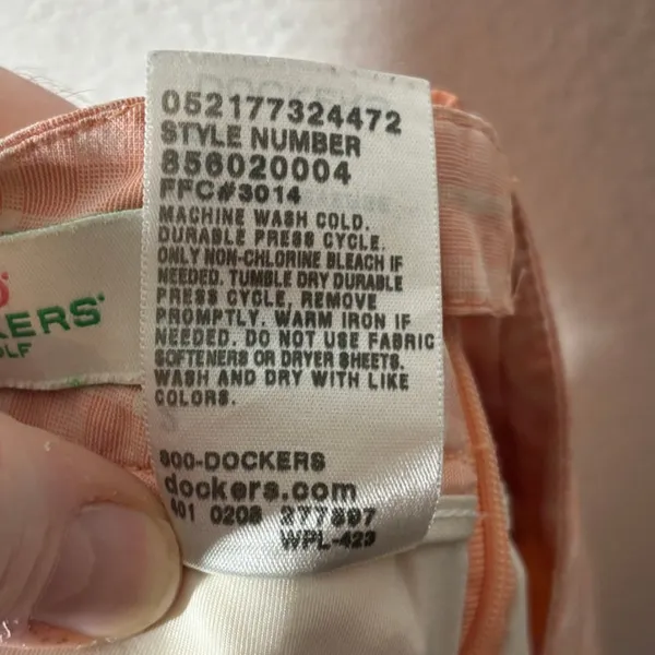 Dockers Vintage Women Size 2 Skort Peach Check Plaid Golf Athleisure Zip Pockets - Image 7