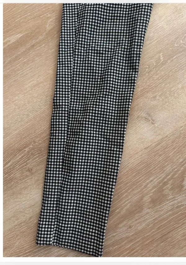 ZARA Black & White Gingham Slim Ankle Trousers - Image 2