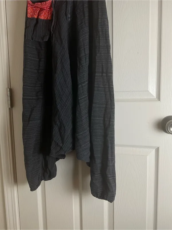 Harempants Charcoal Gray Hill Tribe Harem Pants - Boho Yoga Festival - Image 3