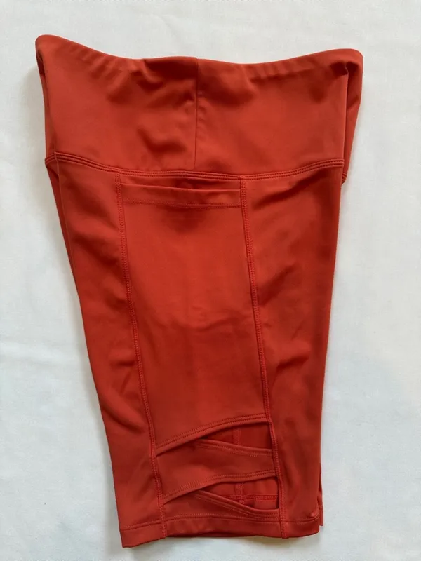 NANETTE LEPORE Orange Compression Activewear Bike Spandex Shorts Size Small - Image 7