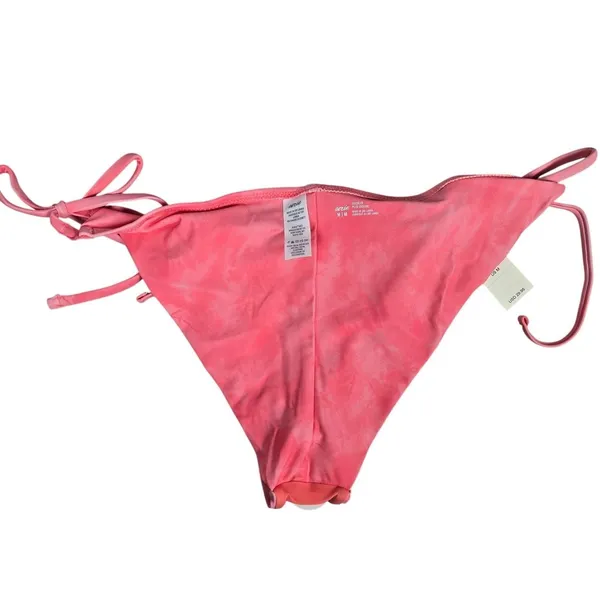 Aerie Embroidered Tie Cheekier Bikini Bottom in Strawberry M‎ NWT - Image 3