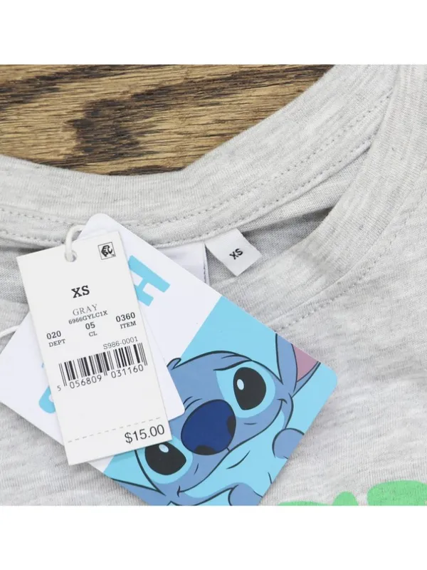 NWT Skinnydip Lilo & Stitch Oversized Graphic T-Shirt Dress 94092396 Gray XS - Image 6