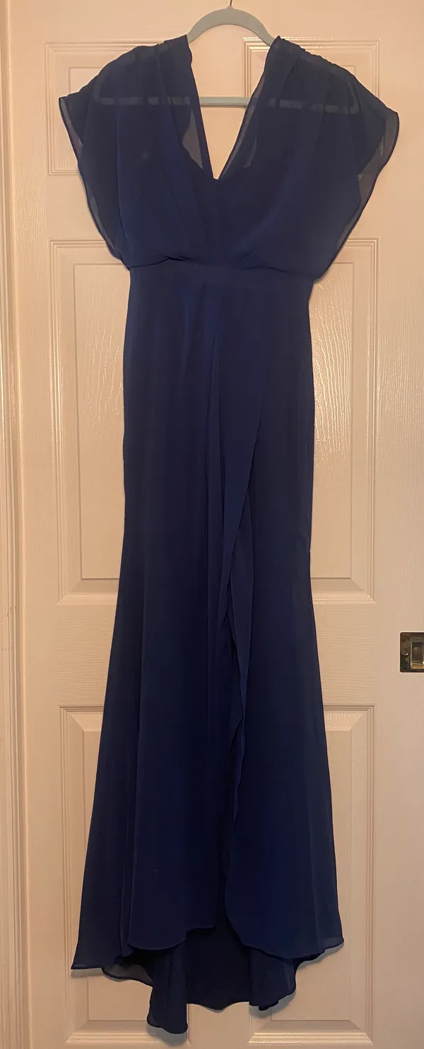 Showpo Navy Mesh Formal Lovers Gaze Maxi Dress - Image 4