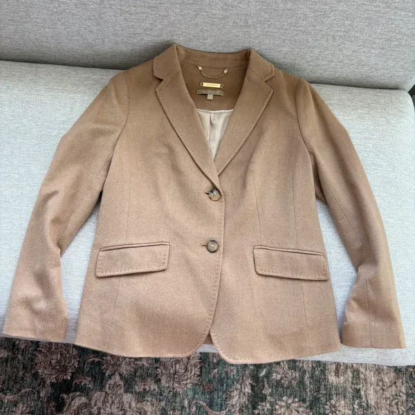 Talbots Blazer 8P Camel Hair Coat Italian Fabric Preppy Old Money Capsule Office - Image 10