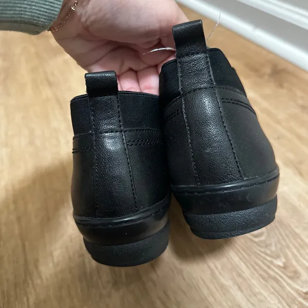David Tate | Women's Black Leather Slip On Short Classic Ankle‎ Boots, Size 7W - Image 4