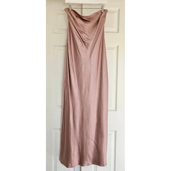 MORE TO COME | NWT Emma Strapless Maxi Dress‎ in Blush Satin XL - Image 4