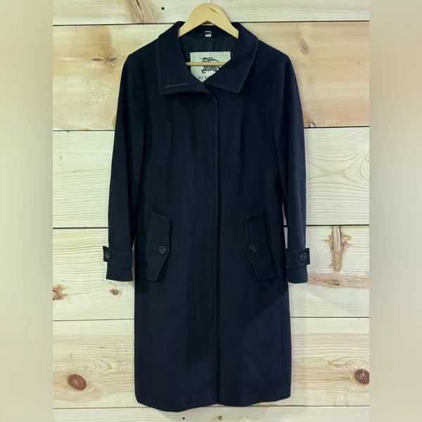 Burberry London Wool/Cashmere Button Up Trench Coat - Image 2