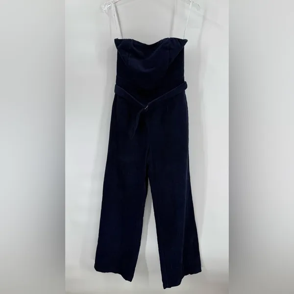 Lulu’s‎ Corduroy navy blue Strapless Jumpsuit size small NWT - Image 3
