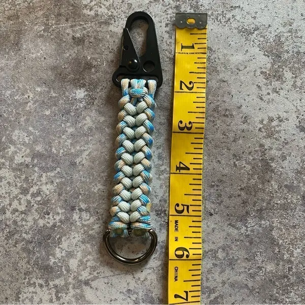 Paracord Keychain NEW Handmade USA North Carolina Blue Gray Sporty - Image 9
