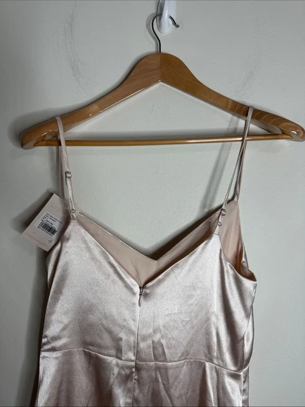 Birdy Grey Bridesmaid Catherine Shiny Strapped Maxi Dress in Champagne size S - Image 6