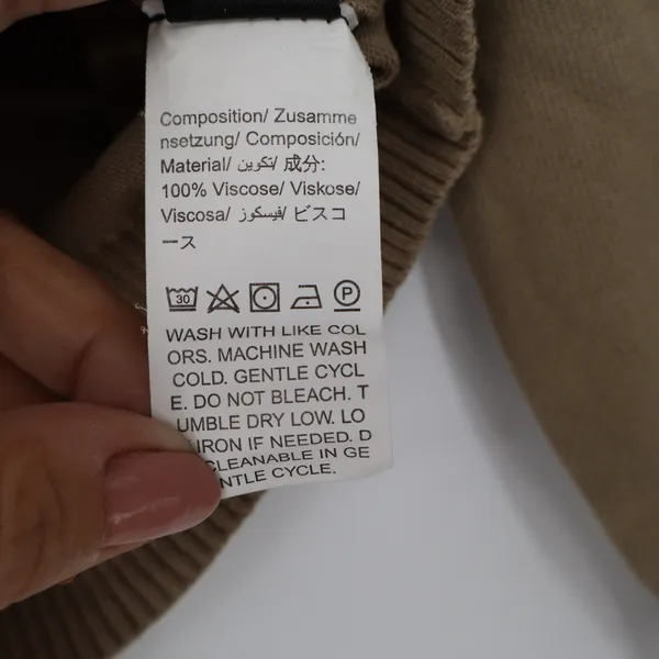 Emery Rose Tan Brown V-Neck Button Front Cardigan Sweater Womens Medium - Image 3