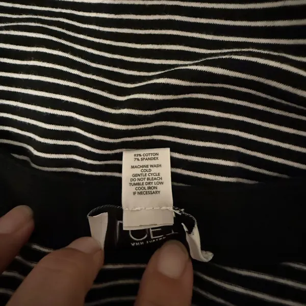 LOFT Black and White Striped Mini Dress - Image 5