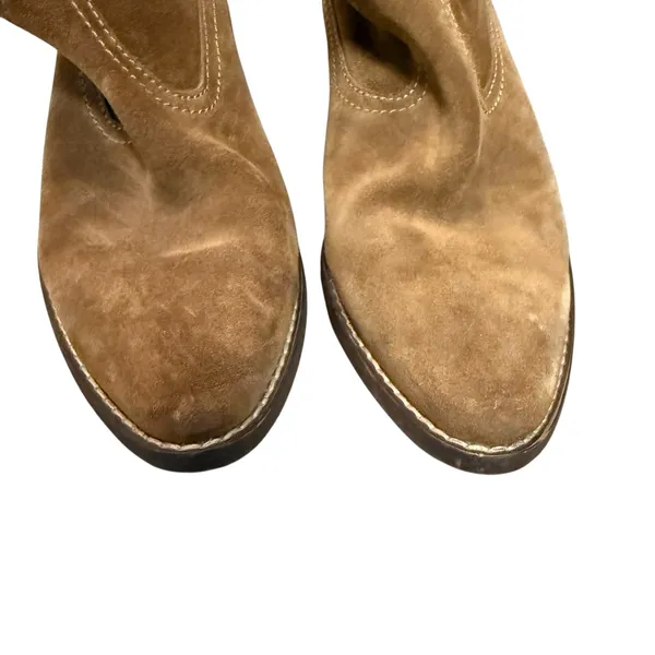 Madewell Brown Suede Leather Pull-On Western Cowgirl Ankle Boots Size 8 - Image 2