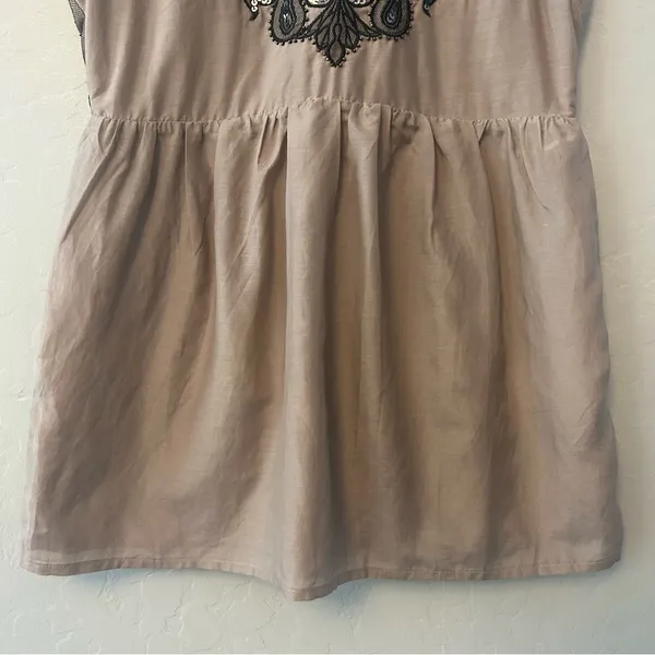 Miss Me silk blend sequined lace peplum babydoll tank blouse size medium y2k - Image 3