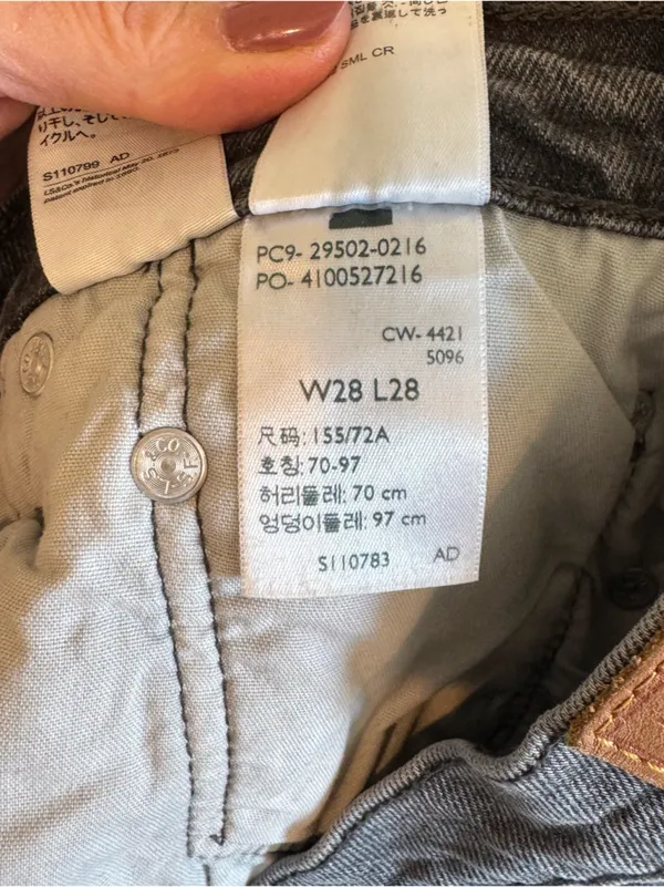 Levi’s Premium 501 Skinny Jeans Gray Black Wash W28 L28 - Image 10